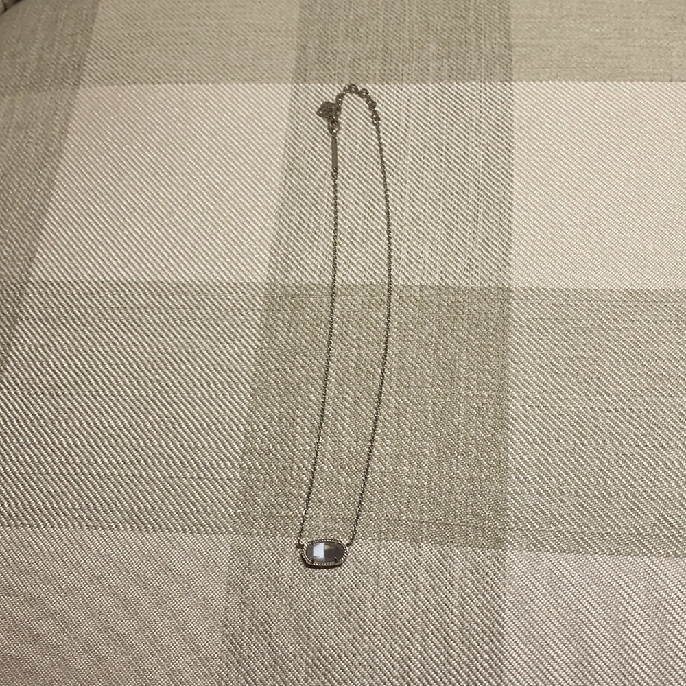 Elisa Necklace.  Silver with slate gray stone.